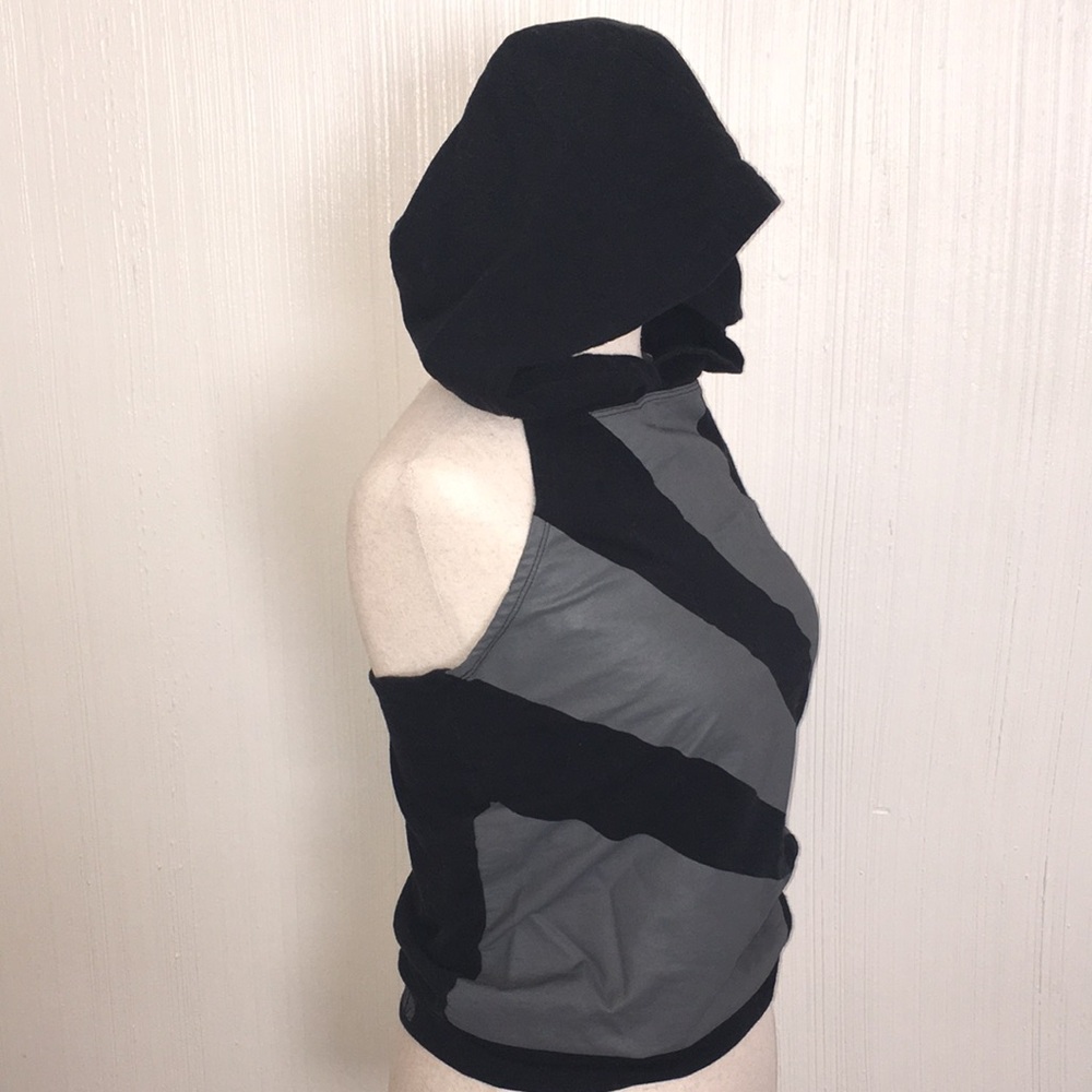 NEW Bench backless hooded black grey tank sun ray top XS - rave burning man - Picture 2 of 8
